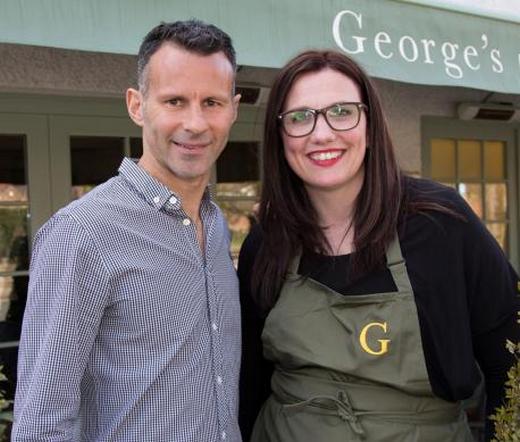 Ryan Giggs at his restaurant with Horwich chef and The Taste winner Debbie Halls