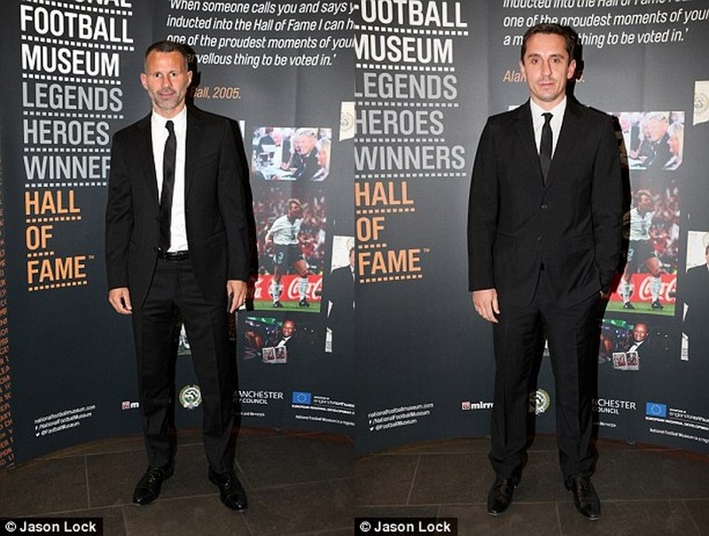 Giggs and Neville were honoured at a special ceremony in Manchester on Wednesday